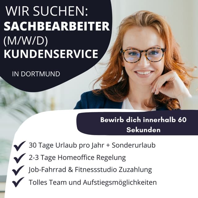 Beispielanzeige für eine Sachbearbeiter-Stelle im Kundenservice